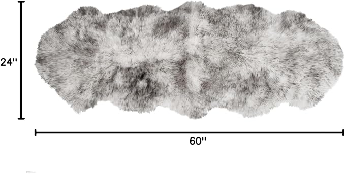 Premium Genuine Sheepskin Rug 2' x 6' Long Fur Soft & Natural Bedside Area Rug - Image 2