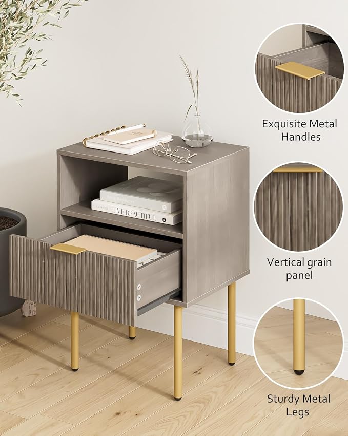 Masupu Night Stand, Mid-Century Modern Bedside Table - Image 4