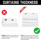 White 100% Blackout Curtains 3-in-1 Heavy Soundproof Curtains Thermal Insulated - Image 3