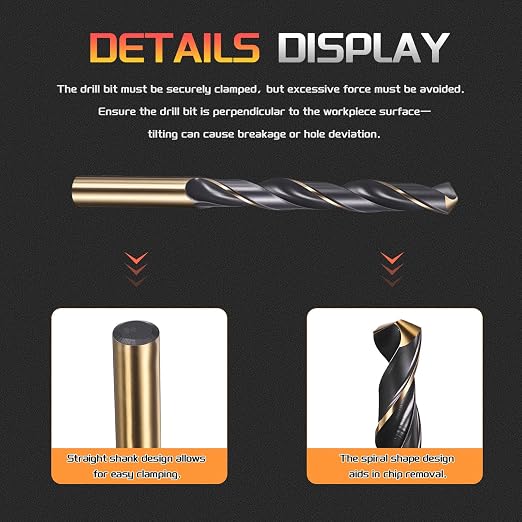 Drill Bit, 12.5mm Cutting Diameter, 4341 HSS Gold and Black 118° Cutting Angle - Image 3