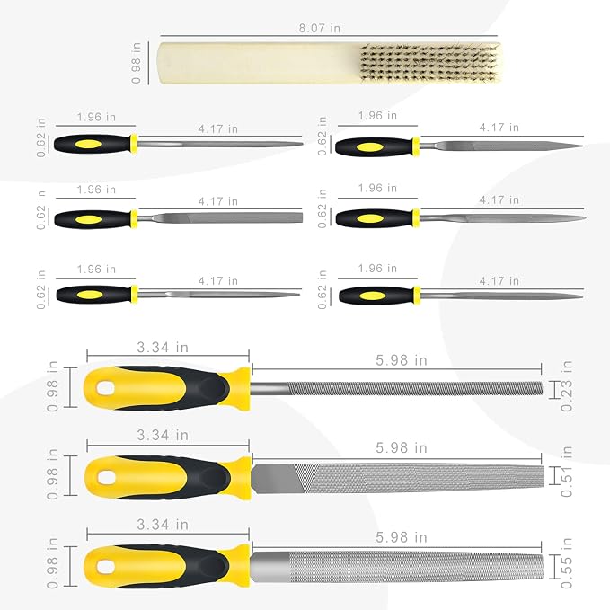 Steel File, Metal File, Half-Round/Round Files and 6 pcs Needle Files - Image 3