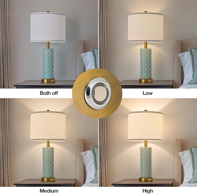 Set of 2 Table Lamp for Living Room Bedroom Farmhouse - Image 4