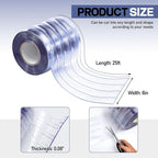Moukeren Plastic Door Curtain for Winter 26 ft x 8 Inch Thermal Insulated - Image 2