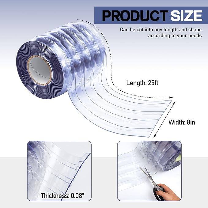 Moukeren Plastic Door Curtain for Winter 26 ft x 8 Inch Thermal Insulated - Image 2