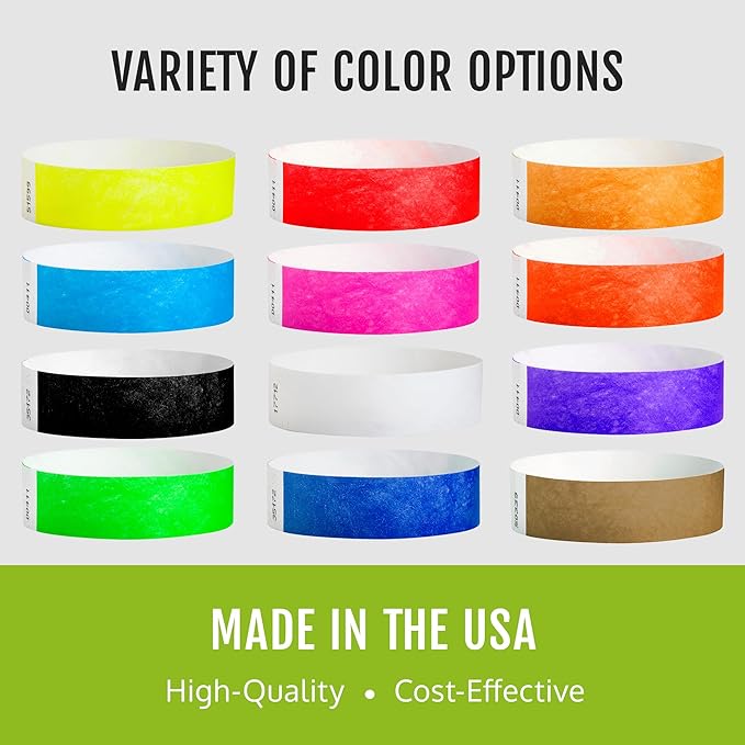 1, 200 WristCo Neon Red Tyvek Wristbands - Image 6