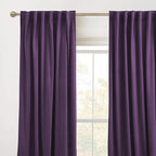 RYB HOME Purple Velvet Curtains 102 inches, Back Tab Soft Fabric Room Darkening - Image 2