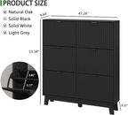 Shoe Cabinet with 6 Flip Drawers, Hidden Slim Wooden Shoe Rack Cabinet - Image 2
