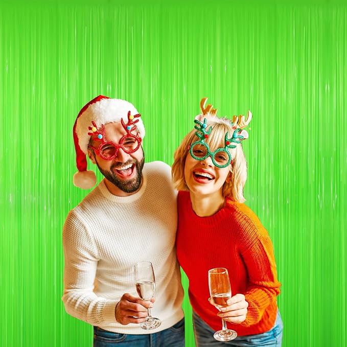 GOER 3.2 ft x 8.2 ft Metallic Tinsel Foil Fringe Curtains Party Photo Backdrop - Image 6