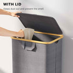 SpaceAid Laundry Hamper with Wheels and Lid, 26 Gal Rolling Clothes Basket with - Image 4
