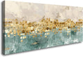 DZL Art A74698 brown And blue Abstract Painting Modern Decor Wall Art Tan color by DZL+Art