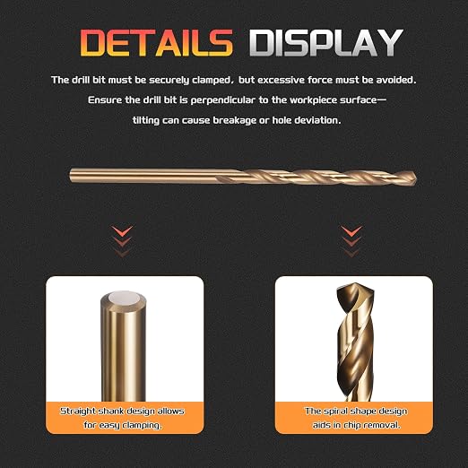 Drill Bit, #41 Cutting Diameter, 4341 HSS Gold Finish 118° Cutting Angle Number - Image 3