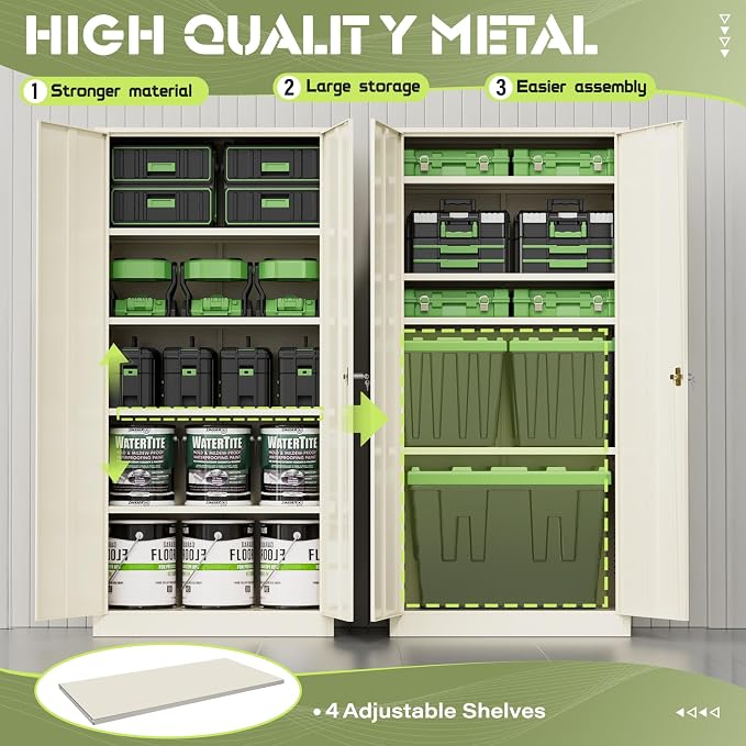 SUNCROWN 72" Metal Storage Cabinet - Image 5