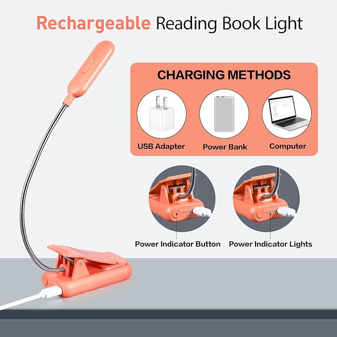 VAVOFO Rechargeable Book Light for Reading in Bed Kids, 7 LED Reading Light - Image 4