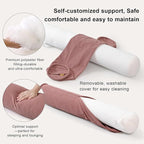 Long Pillow for Bed – Corduroy Round Bolster Pillow for Adults, Decorative Body - Image 3