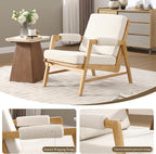 HEAH-YO Modern Accent Chair, Upholstered Linen Fabric Living Room Chair - Image 5