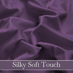 RYB HOME Purple Velvet Curtains 102 inches, Back Tab Soft Fabric Room Darkening - Image 4