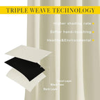 NICETOWN Room Darkening Beige Curtains - Image 2