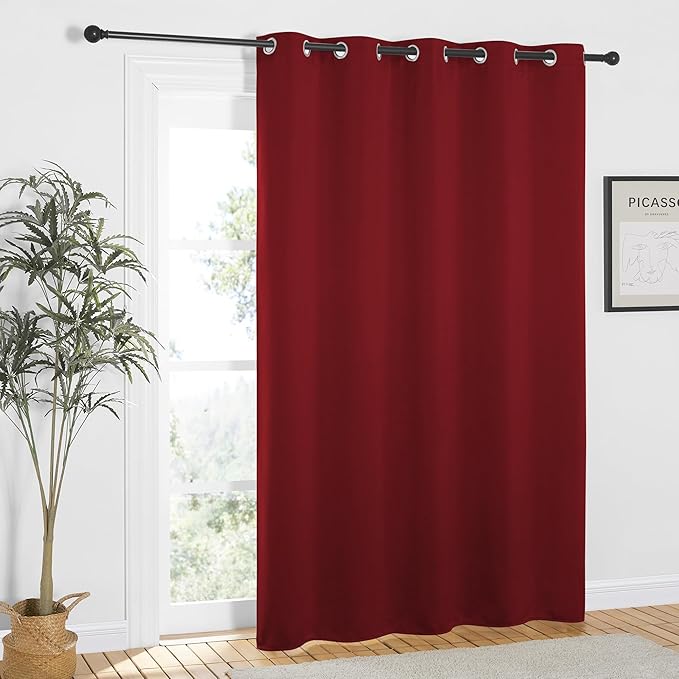 NICETOWN Burgundy Red Blackout Curtains 84 inch Length, Grommet Top Room - Image 8