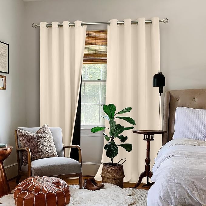 BGment Thermal Insulated 100% Blackout Curtains 90 Inch Length 2 Panels - Image 2