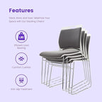 20 Stacking Chairs Stackable for Waiting Room, Office Home Guest Chair - Image 4