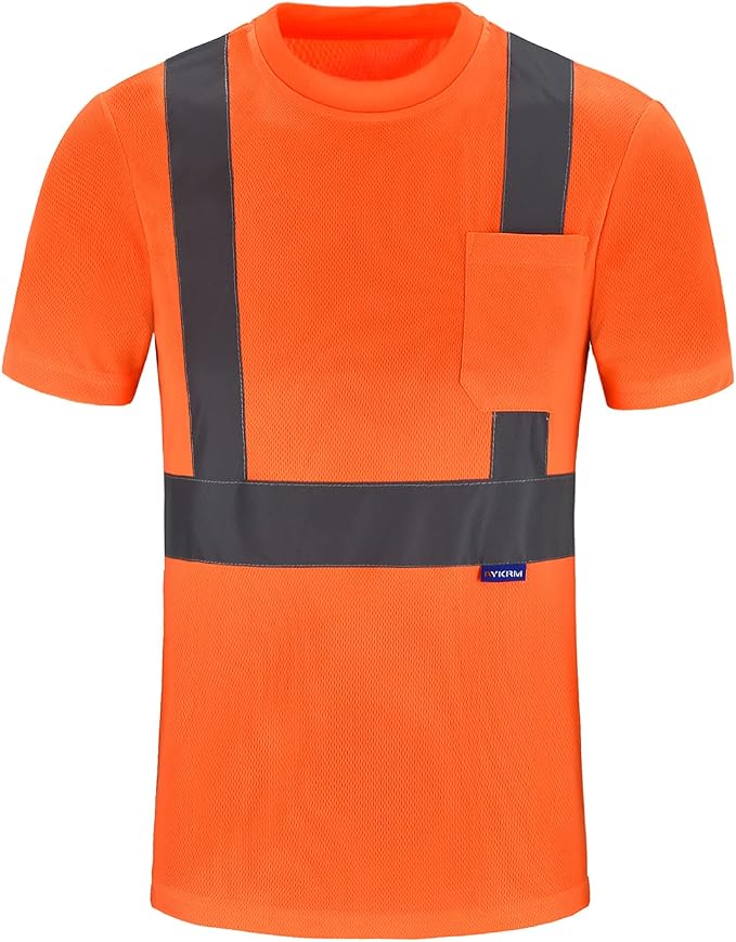 AYKRM Safety T Shirt Reflective High Visibility hi vis Long Sleeve T Shirt - Image 5