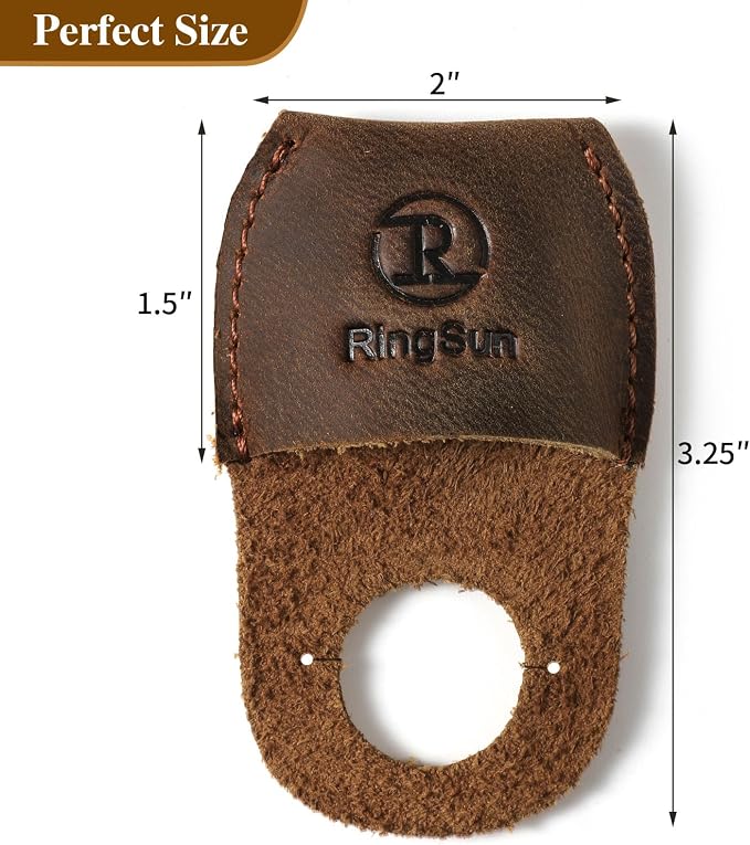 RingSun Thumb Guard Wood Carving Tools, Leather Finger Protector, Handmade - Image 2