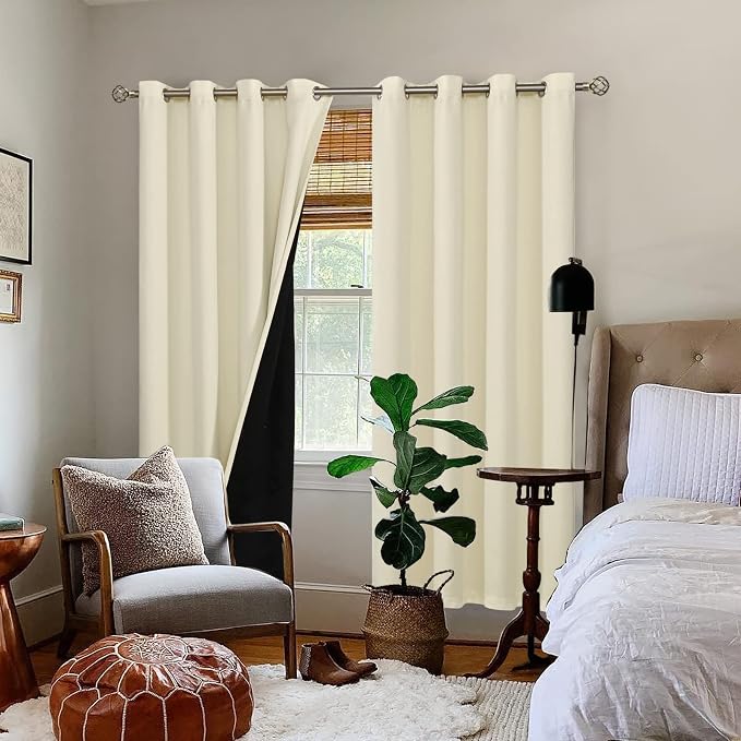 BGment Cream 100% Blackout Curtains - Image 2