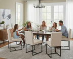 CIMOTA Modern Linen Dining Chair Set of 8, Mid Century Dining Room Chairs - Image 3