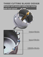 1-7/8" Carbide Hole Saw, Heavy Duty Metal Hole Cutter - Image 2
