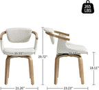 Art Leon Desk Chair No Wheels, Mid Century Modern Swivel Accent Chair, Boucle - Image 2