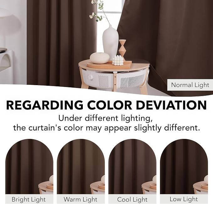 Deconovo Blackout Curtains, Thermal Insulated, W52 x L84 2 Panels, Back Tab - Image 6