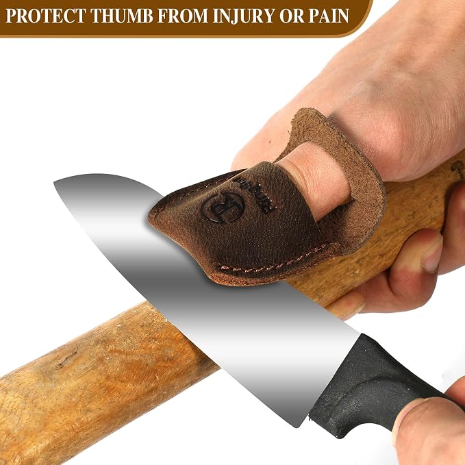 RingSun Thumb Guard Wood Carving Tools, Leather Finger Protector, Handmade - Image 3