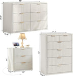 LEYAOYAO Fluted Dressers & Nightstand Set of 4, Wood 48" Wide Dresser & 42" - Image 3