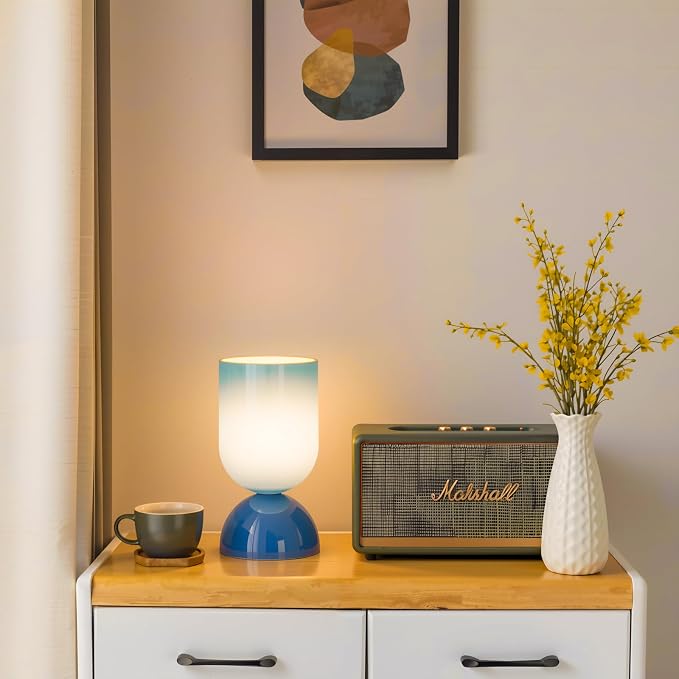 8.9" Modern Glass Table Lamp for Living Room, Dimmable Desk Lamps for Bedroom - Image 8