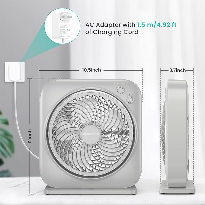AMACOOL Table Fan, 12 inch Box Fan - Image 7