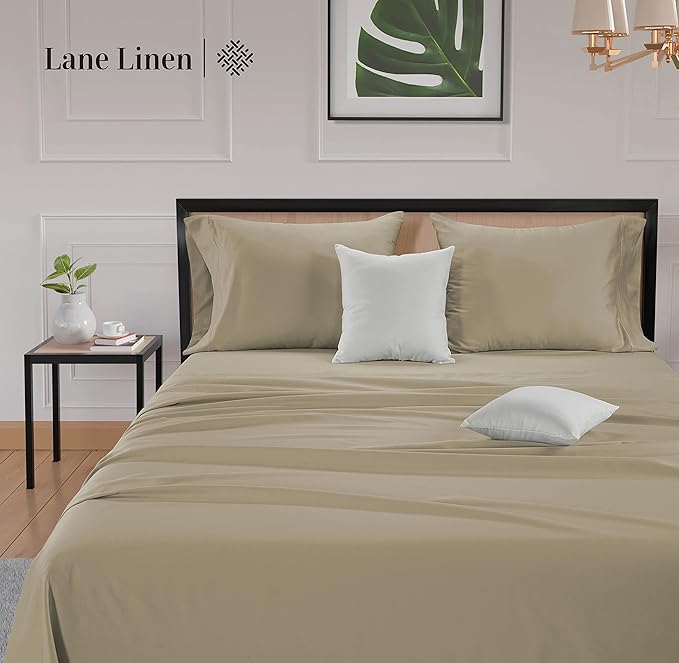 LANE LINEN 600 Thread Count 100% Mercerized Cotton California King Sheet Sets - Image 4