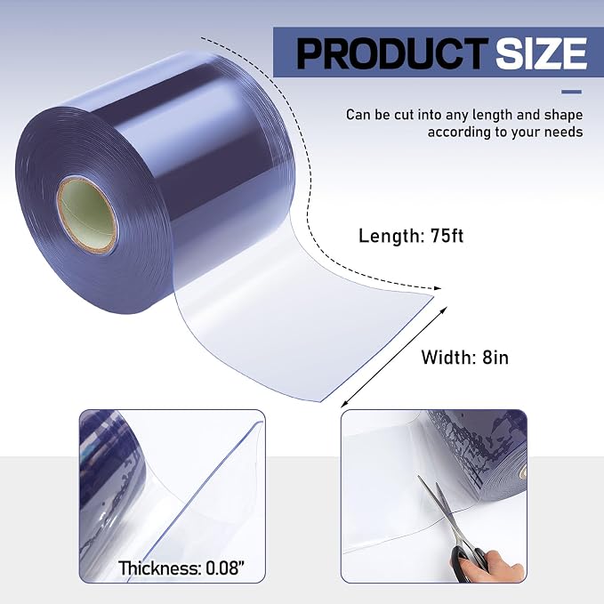 Moukeren Plastic Door Curtain for Winter 75 ft x 8 Inch Thermal Insulated - Image 2