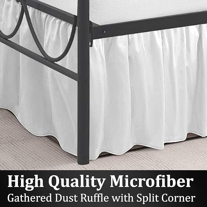 SKY BEDDINGS - Twin Size Ruffled Bed Skirt - 18 Inch Drop Dust Ruffle Bed Skirt - Image 4