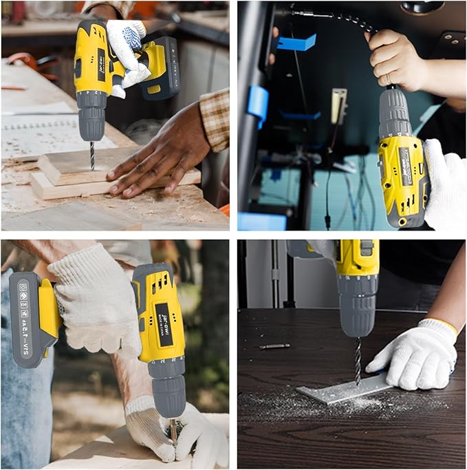 Jar-Owl 21V Cordless Drill Set, 0-1350RMP Variable Speed, 350 in-lb Torque - Image 6