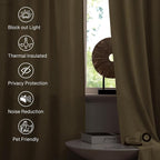 StangH 42 inch Velvet Curtains 2 Panels Set Ivory White Light Dimming Window - Image 6