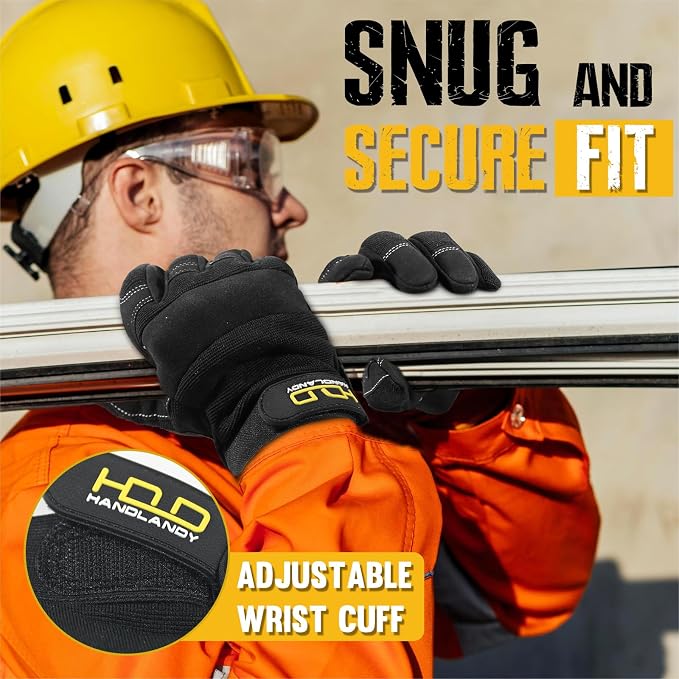 HANDLANDY Work Gloves for Men & Women, Utility Mechanic Working Gloves Touch - Image 5