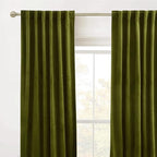 RYB HOME Velvet Curtains 63 inches Length, Back Tab & Rod Pocket Soft Fabric - Image 2