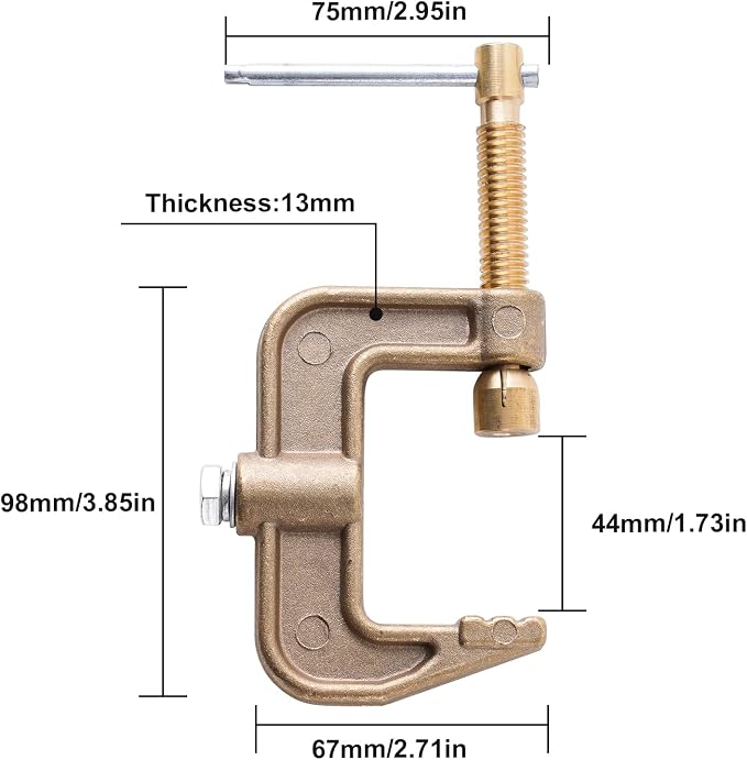 Welding Ground Clamp 500Amp G-style Solid Brass Clamping Range up to 44mm Earth - Image 2