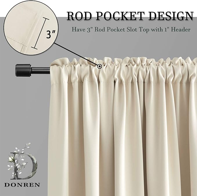 DONREN Room Darkening Sliding Door Curtains - Image 5