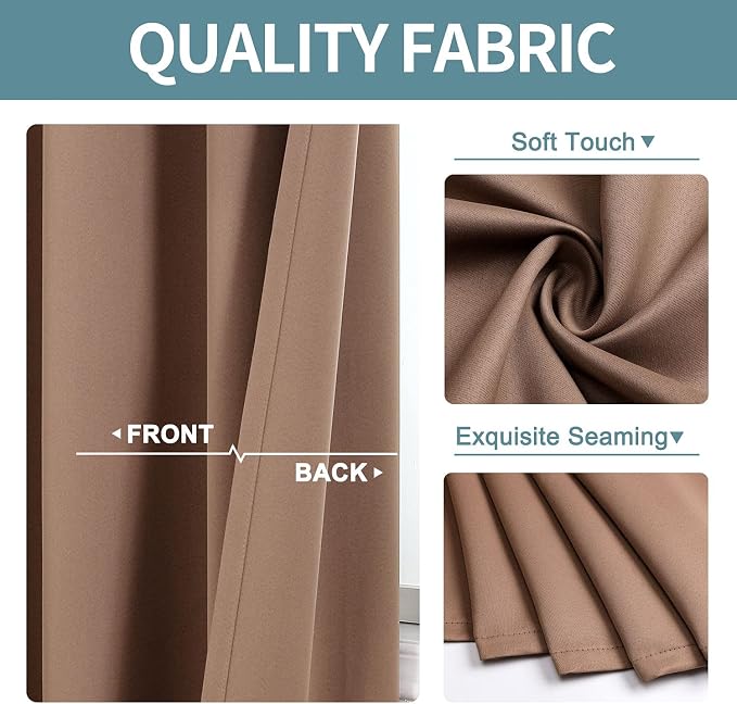 ChrisDowa Room Darkening Curtains 102 Inches Long 2 Panels Set - Image 3