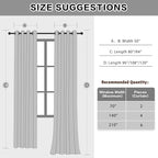 Soundproof 3 Layers 100% Blackout Grey Curtains 1 Panel 50x108 Thermal - Image 4