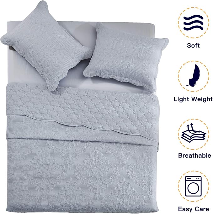 CHIXIN Oversized Bedspread Coverlet Set King Size - Image 3