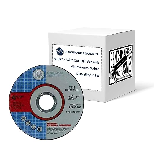 Benchmark Abrasives Grinder Cut Off Wheels 4 1/2 Inch Aluminum Oxide Thin Type by BenchmarkAbrasives