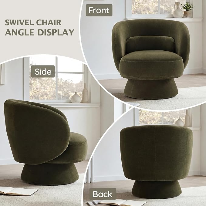 Swivel Accent Chair, Modern 360 Degree Swivel Barrel Chair - Image 6
