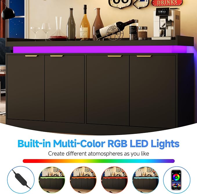 LED Sideboard Buffet Cabinet - Image 4